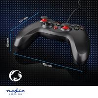 Nedis GGPD110BK Gamepad Usb Type-a Usb Gevoed Pc Aantal Knoppen: 12 Kabellengte: 1.60 M Zwart - thumbnail