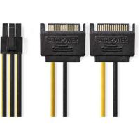 Interne Voedingskabel | 2x SATA 15-Pins Male - PCI Express Female | 0,15 m | Diverse - thumbnail