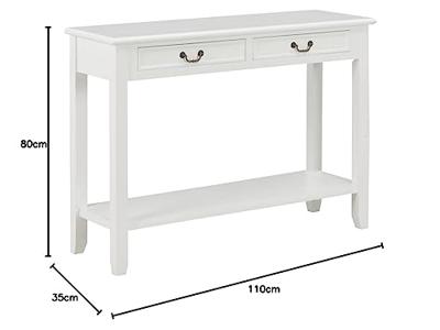 Wandtafel 110x35x80 cm hout wit