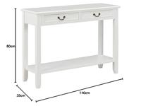 Wandtafel 110x35x80 cm hout wit - thumbnail