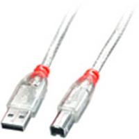 Kabel USB A naar USB B LINDY 41753 Wit Transparant - thumbnail