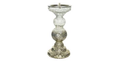 Kandelaar glas l10b10h20 cm goud/helder Decoris - Decoris