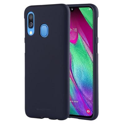 GOOSPERY zacht gevoel vloeibare TPU drop bescherming zachte shell voor Galaxy A40 (donkerblauw)