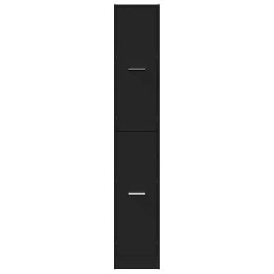 Apothekerskast 30x41x174,5 cm bewerkt hout zwart