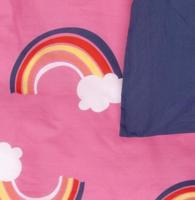 HEMA Kinderdekbedovertrek 140x200cm zacht katoen regenbogen (roze) - thumbnail