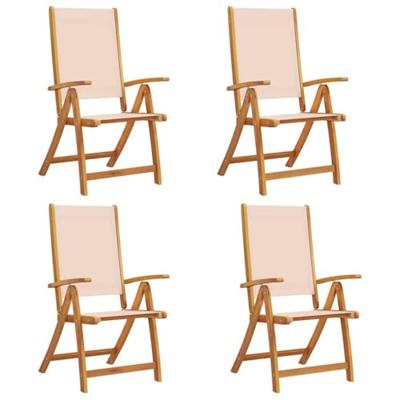 Tuinstoelen inklapbaar 4 st massief acaciahout en textileen