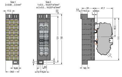 WAGO 726-602 Potentiaalklem Spanveer Toewijzing: L Grijs 10 stuk(s)