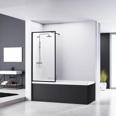 Badwand Van Rijn ST04 Helder Glas 8 mm Aluminium Zwart Profiel 80x160 cm van Rijn