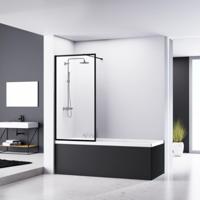 Badwand Van Rijn ST04 Helder Glas 8 mm Aluminium Zwart Profiel 80x160 cm van Rijn - thumbnail