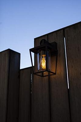Buitenlamp voordeur e27 glas metaal &apos;West&apos; vierkant ontwerp 28 cm