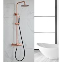 Opbouw Regendouche Set BWS Copper Pro Thermostatisch Staaf Handdouche Geborsteld Koper 20 cm - thumbnail