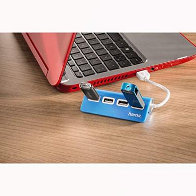 Hama 4-poorts USB 2.0-hub blauw, 00012179