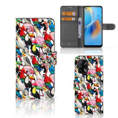 OPPO A74 4G | Telefoonhoesje | Met pasjeshouder | Birds