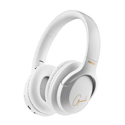 NGS ARTICA GREED WHITE - Supra-aurale Draadloze Hoofdtelefoon, Compatibel met Bluetooth Technologie, Lichtgewicht en Opvouwbaar, Ingebouwde Microfoon, 40u Batterijduur, Wit Kleur
