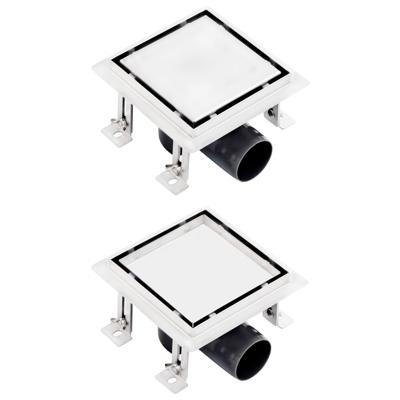 vidaXL Doucheafvoer met 2-in-1 deksels 12x12 cm roestvrij staal