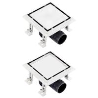 vidaXL Doucheafvoer met 2-in-1 deksels 12x12 cm roestvrij staal - thumbnail