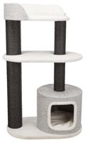 TRIXIE Cara 125,7 cm kattentoren, sisal-krabpalen, kattenboom met appartement, plateau, afneembaar kussen, grijs - thumbnail