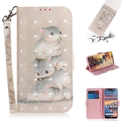 3D gekleurde tekening eekhoorns patroon horizontale Flip lederen case voor Nokia 4 2 met houder & card slots & portemonnee 3D gekleurde tekening eekhoorns patroon horizontale Flip lederen case voor Nokia 4 2 met houder & card slots & portemonnee