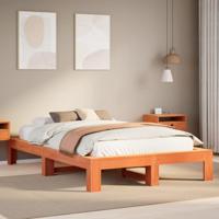 Bedframe zonder matras massief grenenhout wasbruin 120x190 cm - thumbnail