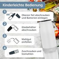 Set van 2 elektrische molens - ADE - MOLEN - Glas/Synthetisch - H 18,3 cm - Zwart-wit - thumbnail