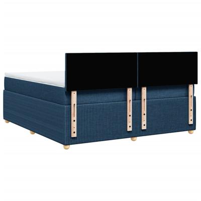 Boxspring met matras stof blauw 140x190 cm - thumbnail