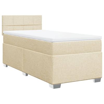 Boxspring met matras stof crèmekleurig 200x200 cm