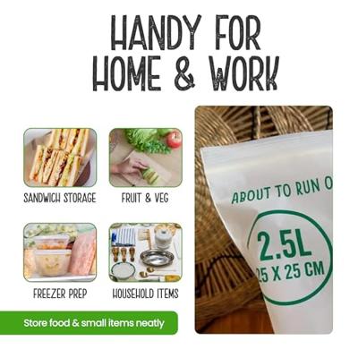 Eco Green Living Composteerbare hersluitbare bewaarzakjes 2,5 liter - 15 stuks Eco Green Living Composteerbare hersluitbare bewaarzakjes 2,5 liter - 15 stuks