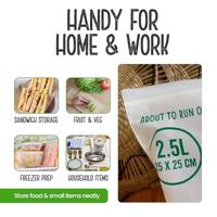 Eco Green Living Composteerbare hersluitbare bewaarzakjes 2,5 liter - 15 stuks - thumbnail