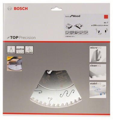 Bosch Professional Cirkelzaagblad voor Hout | Best for Wood | Ø 250mm Asgat 30mm 60T - 2608642112 Bosch Professional Cirkelzaagblad voor Hout | Best for Wood | Ø 250mm Asgat 30mm 60T - 2608642112