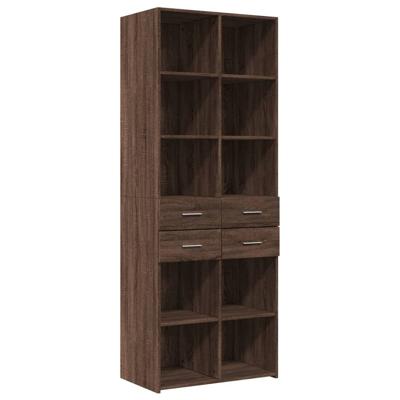 Hoge kast 70x42,5x185 cm bewerkt hout bruin eikenkleurig
