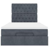 Ottoman bed met matrassen 120x200cm fluweel donkergrijs - thumbnail