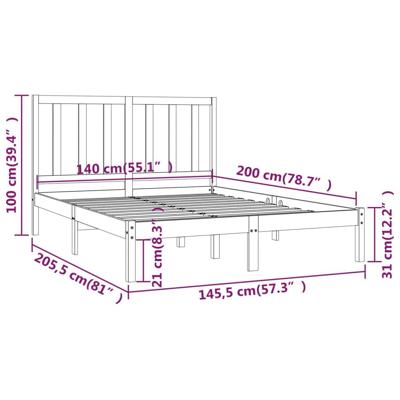 Bedframe massief grenenhout 140x200 cm