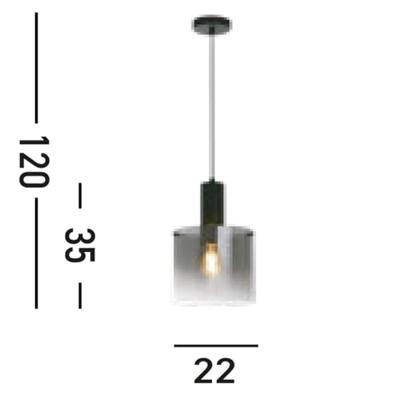 Searchlight Zwarte hanglampSweden 1-lichts - 88910-1BK