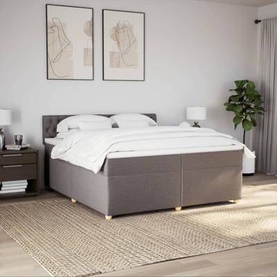 Boxspring met matras stof taupe 120x200 cm