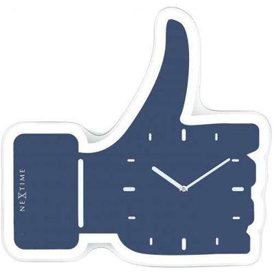 NeXtime klok 5185bl mini thumbs up, 20.5x21, wall, blue/ silver