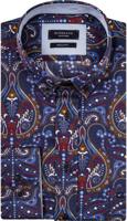 Giordano Heren Overhemd Navy Blauw Paisley Print Button-down Regular Fit - thumbnail