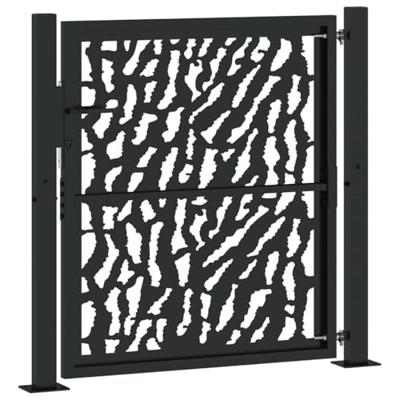Poort met sporenontwerp 105x106 cm staal zwart
