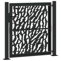 Poort met sporenontwerp 105x106 cm staal zwart - thumbnail