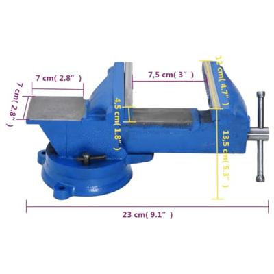 Bankschroef 100 mm gietijzer blauw - thumbnail