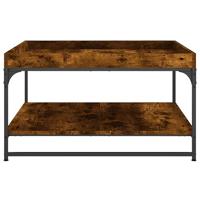 Salontafel 80x80x45 cm bewerkt hout en ijzer gerookt eikenkleur - thumbnail