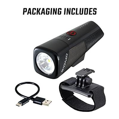 Sigma koplamp buster 800 led helmhouder -li-ion accu usb - thumbnail