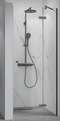 Ben Vivid draaideur voor nis rechts incl. antikalk 100x200cm geborsteld zwart