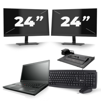 Lenovo ThinkPad T440s - Intel Core i5-4e Generatie - 14 inch - 8GB RAM - 256GB SSD - Windows 11 + 2x 24 inch Monitor - thumbnail