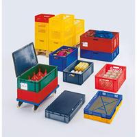 LA-KA-PE Transportstapelbak | L400xB300xH320mm | groen PP handgreepopening | zijwanden gesloten | 1 stuk - TK400/320-0 GRÜN TK400/320-0 GRÜN - thumbnail