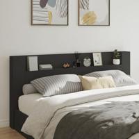 Hoofdbordkast met LED-verlichting 220x16,5x103,5 cm zwart - thumbnail
