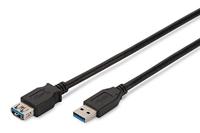 DIGITUS USB 3.0 verlengkabel type A stekker op type A-aansluiting, 1,8 m, 5 GB/s, zwart - thumbnail
