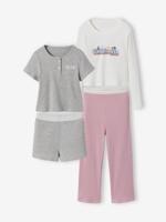 Set van 2 korte en lange pyjama's gemêleerd grijs - thumbnail