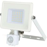 LED Bouwlamp 30 Watt met Sensor - LED Schijnwerper - Viron Dana - Warm Wit 3000K - Mat Wit - Aluminium - SAMSUNG LEDs - thumbnail