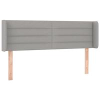 Hoofdbord met randen 147x16x78/88 cm stof lichtgrijs - thumbnail