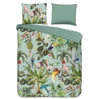 Descanso Dekbedovertrek "dieren in de jungle" - Groen - (240x200/220 cm) - Biologisch Katoen satijn - thumbnail